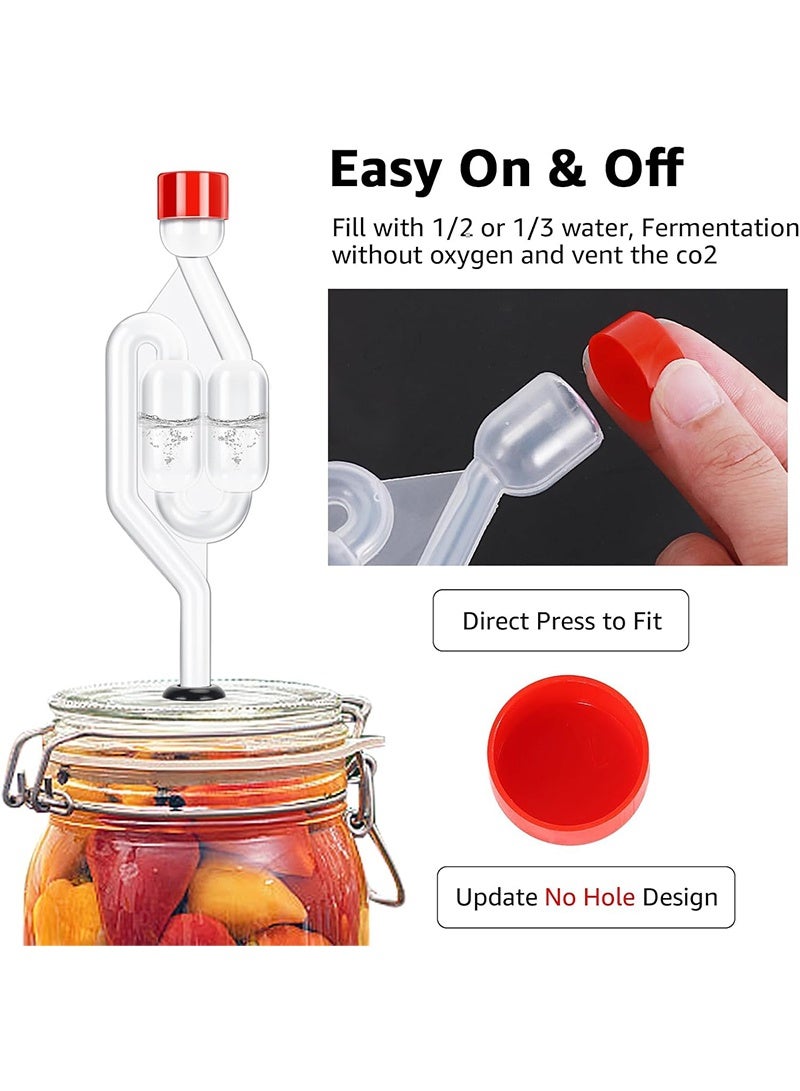 Aikanbo Twin Bubble Airlock Set, Air Lock for Fermenting, 6 Pack S - Shape Airlocks for Fermenting with #6 Carboy Stopper, 12 Pcs Airlock Grommets and 2pcs Brewing Thermometer Strips - Image 3